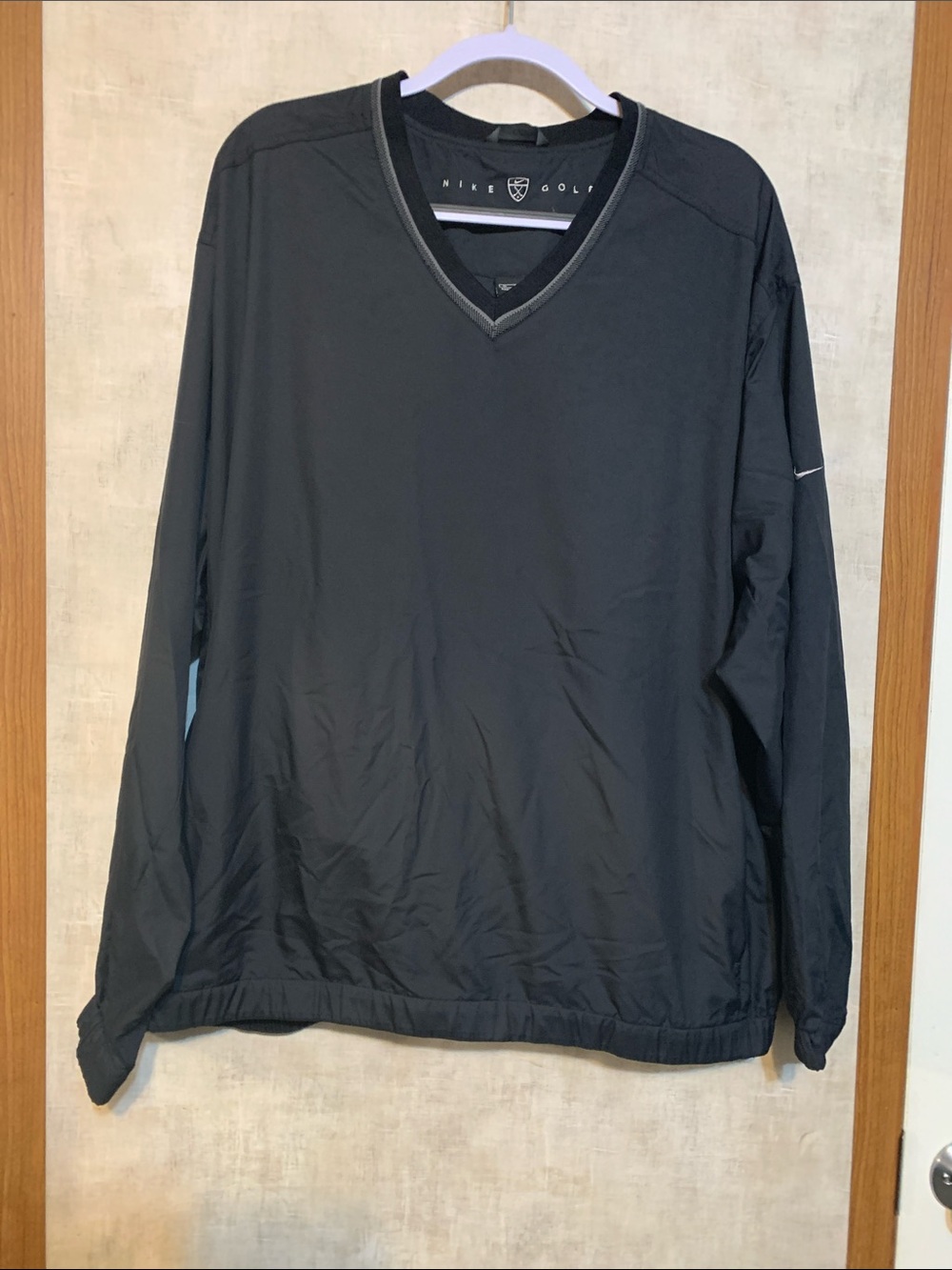 Nike Black V-Neck Golf Pullover with Gray Trim size XL
